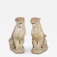 Vintage Roaring Panther Garden Statues - 1551276