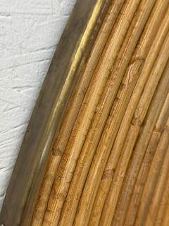 Vintage Round Bamboo Mirror with Wide Frame - 4315994
