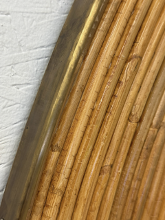 Vintage Round Bamboo Mirror with Wide Frame - 4589666