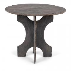 Vintage Round Slate Table from France raised upon two piece shaped slate base  - 1507415