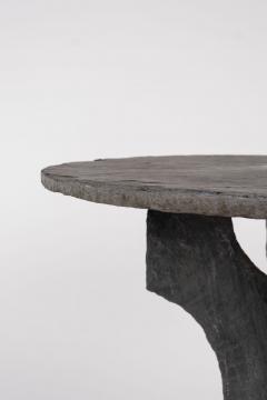 Vintage Round Slate Table from France raised upon two piece shaped slate base  - 1507418