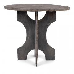 Vintage Round Slate Table from France raised upon two piece shaped slate base  - 1507419