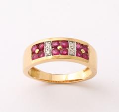 Vintage Ruby and Diamond Gold Ring - 4270345