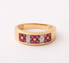 Vintage Ruby and Diamond Gold Ring - 4270346