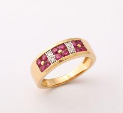 Vintage Ruby and Diamond Gold Ring - 4270354