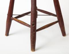 Vintage Rustic Four Legged Maroon Stool - 1937426