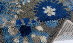 Vintage Rya Rug by Margareta Grandin Nettles Bla Flora  - 3582460