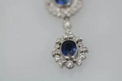 Vintage Sapphire Diamond 18K Drop Necklace 2 Carats - 3455322