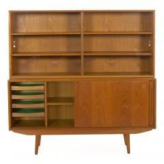 Vintage Scandinavian Mid Century Modern Teak Bookcase Cabinet - 987685