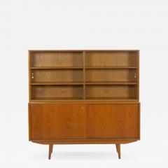 Vintage Scandinavian Mid Century Modern Teak Bookcase Cabinet - 988190