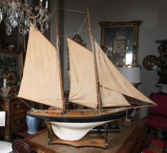 Vintage Schooner Model Sail Boat Patsy Ann  - 507019