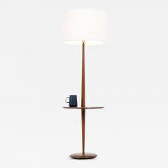 Vintage Sculpted Walnut Floor Lamp with Side Table by Laurel - 2607966