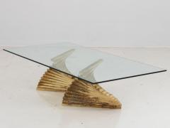 Vintage Sculptural Brass and Glass Coffee Table - 2304803