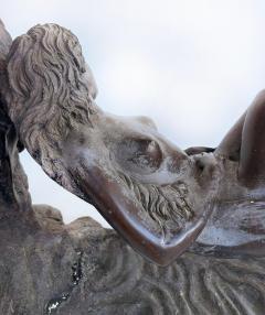 Vintage Sculptural Spelter Nude Coffee Table with Bronze Patina and Glass Top - 4541660