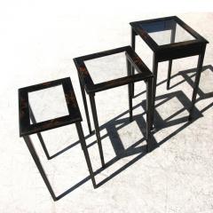 Vintage Set of 3 Japanned Nesting Tables - 2813995