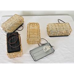 Vintage Set of Four Glass Wall Sconces - 4439734