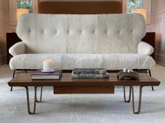 Vintage Shearling Settee 1950s - 2932254