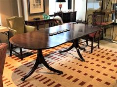 Vintage Sheraton Style Mahogany Two Pedestal Extending Dining Table - 2917869