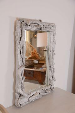 Vintage Silver Leafed Driftwood Frame Mirror - 1457300