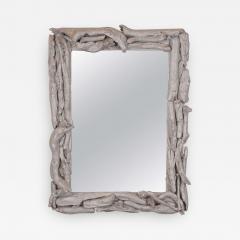 Vintage Silver Leafed Driftwood Frame Mirror - 1532413