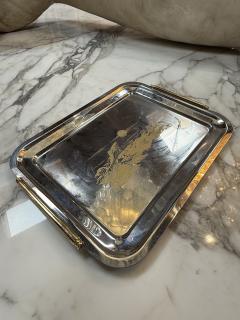 Vintage Silver Plated Serving Tray Scenic Motif - 4372870