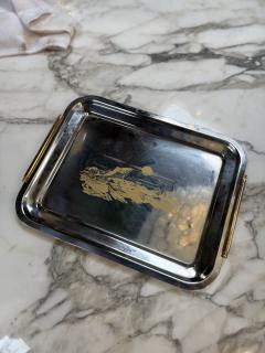 Vintage Silver Plated Serving Tray Scenic Motif - 4372871