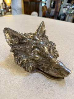 Vintage Silver Tone Fox Head Paper Clip Desk Accessory - 4527860
