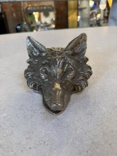 Vintage Silver Tone Fox Head Paper Clip Desk Accessory - 4527862