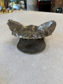 Vintage Silver Tone Fox Head Paper Clip Desk Accessory - 4527863