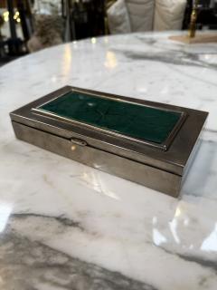 Vintage Silverplate Box with Malachite Inlay Lid - 4593182