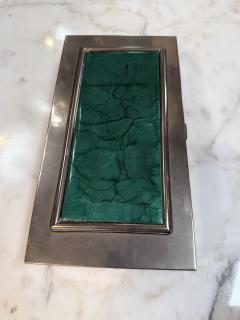 Vintage Silverplate Box with Malachite Inlay Lid - 4593183