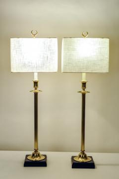 Vintage Solid Brass European Candlestick Lamps - 330566