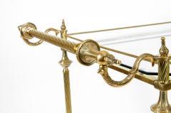 Vintage Solid Brass Glass Shelves Two Tiers Bar Cart - 554853