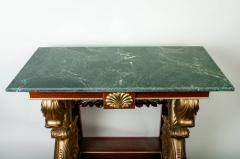 Vintage Solid Wood Console or Vanity Table with Marble Top - 69819
