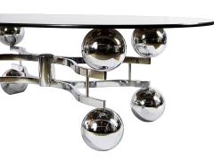 Vintage Space Age Design Chrome and Glass Coffee Table from 1970s - 3773433