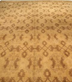 Vintage Spanish Beige Handmade Wool Rug - 2441388