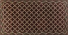 Vintage Spanish Chocolate Brown and Ivory Handwoven Wool Carpet - 2005341