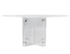 Vintage Square Acrylic Dining Table - 3389836