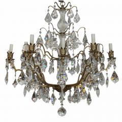 Vintage St Louis French Crystal Bronze Chandelier - 4715779