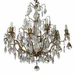 Vintage St Louis French Crystal Bronze Chandelier - 4715781