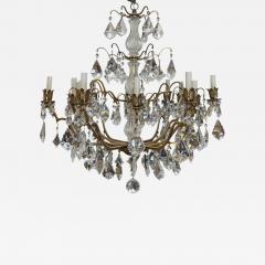 Vintage St Louis French Crystal Bronze Chandelier - 4716745