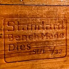 Vintage Standard Bench Made Dies Size 5 32 Various Stamps w Wood Box - 3102769