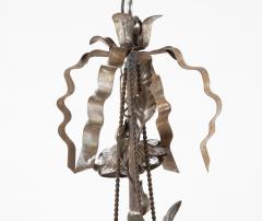 Vintage Steel Floral Chandelier with Basket Bow Knots and Ribbons - 2111206