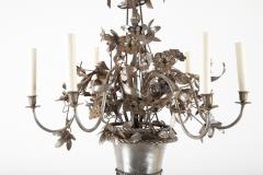 Vintage Steel Floral Chandelier with Basket Bow Knots and Ribbons - 2111210