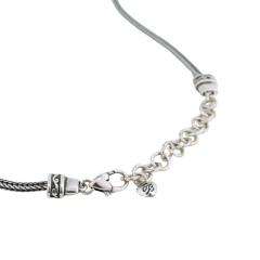 Vintage Sterling Silver Blue Cut Glass Necklace - 4715114