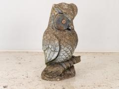 Vintage Stone Owl Garden Ornament French Mid 20th C  - 3725633