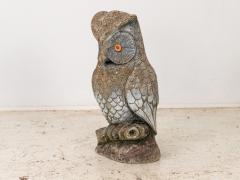 Vintage Stone Owl Garden Ornament French Mid 20th C  - 3725636