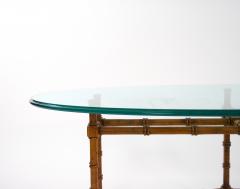 Vintage Surfboard Shape Glass Top Faux Bamboo Base Coffee Table - 3534662