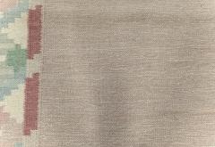 Vintage Swedish Beige Green Pink Flat Weave Rug - 2441971