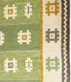 Vintage Swedish Flat Weave Carpet Signed AW - 178811